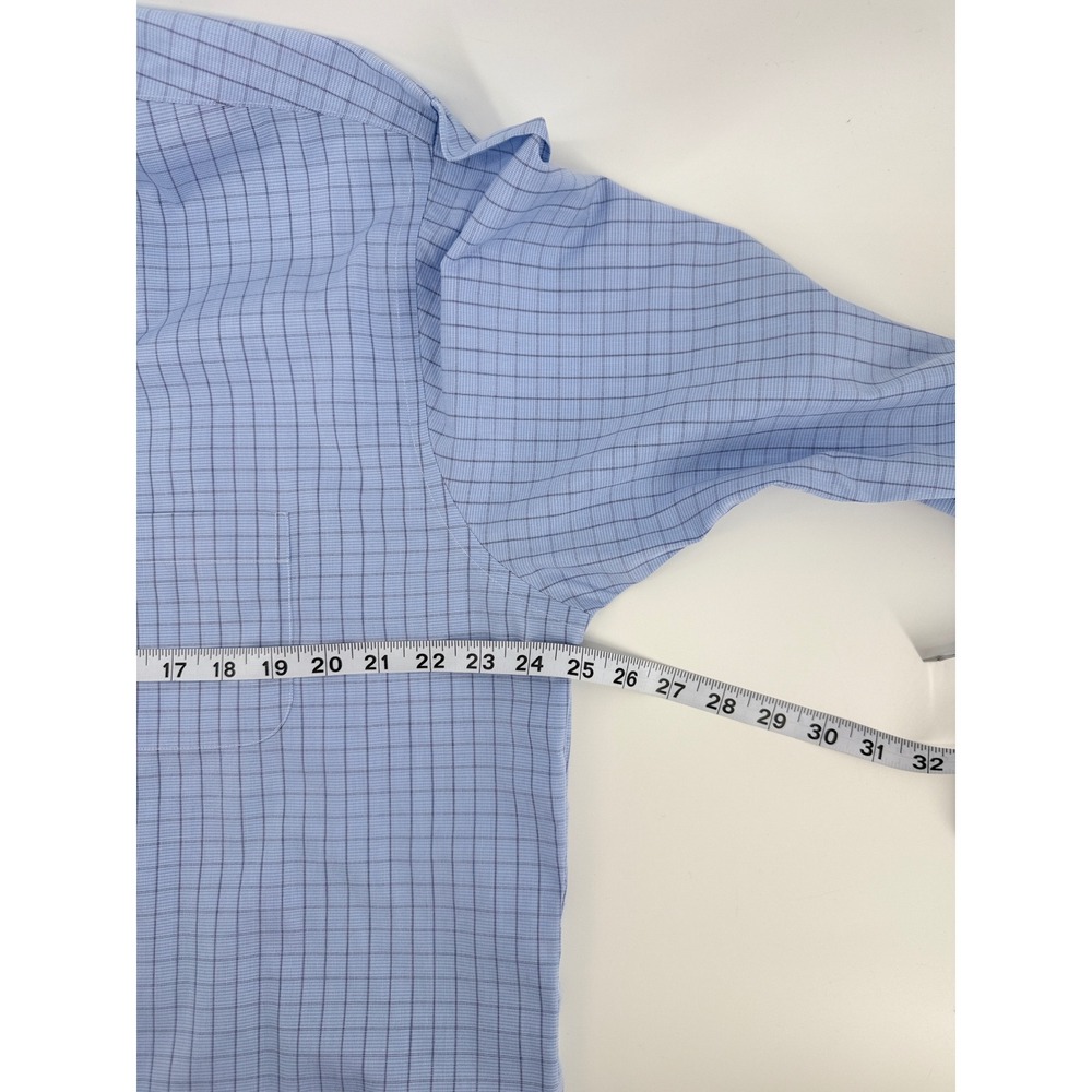 Brooks Brothers Regent Fit Non-Iron Shirt Mens 17.5 35 Blue Check Supima Cotton - Picture 5 of 8